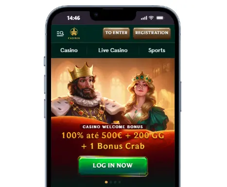 Casinia App e site móvel para Android e iOS