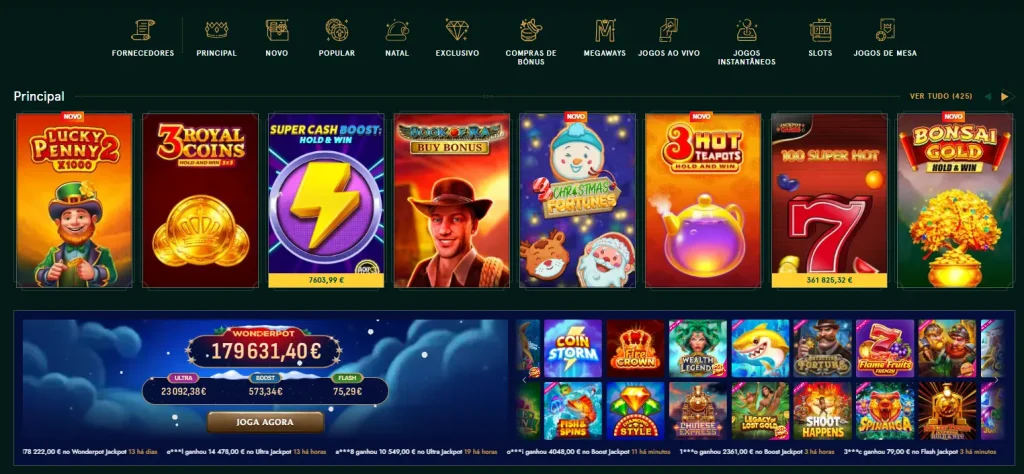 Jogos disponíveis no Casinia Casino