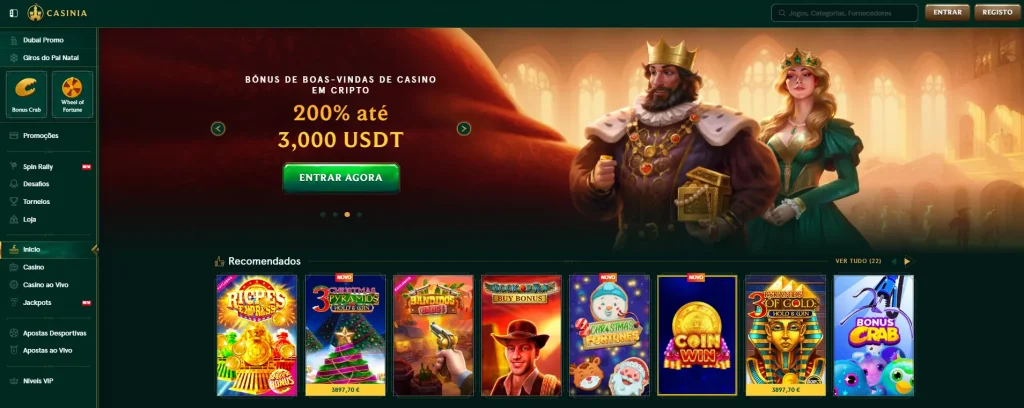 O que a Casinia oferece aos jogadores portugueses?